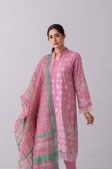 Relaxed Fit Embroidered Three-Piece Formal Lawn