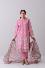 Relaxed Fit Embroidered Three-Piece Formal Lawn