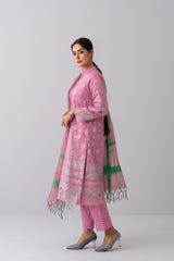 Relaxed Fit Embroidered Three-Piece Formal Lawn