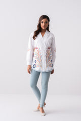 Oversized Jacquard Cotton Casual Shirt