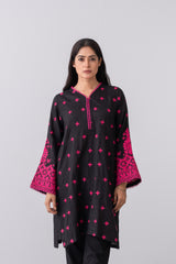 Relaxed Fit Embroidered Jacquard Cotton Lawn Kurta