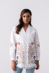 Oversized Jacquard Cotton Casual Shirt