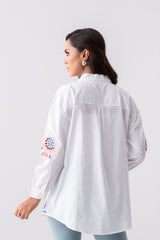 Oversized Jacquard Cotton Casual Shirt