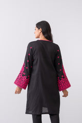 Relaxed Fit Embroidered Jacquard Cotton Lawn Kurta