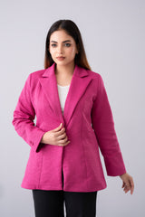 Regular Fit Double-Breasted Knit Blazer