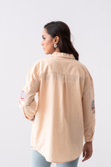 Oversized Jacquard Cotton Casual Shirt