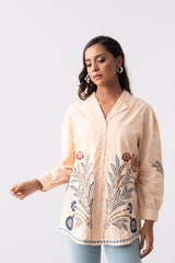 Oversized Jacquard Cotton Casual Shirt