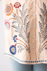 Oversized Jacquard Cotton Casual Shirt