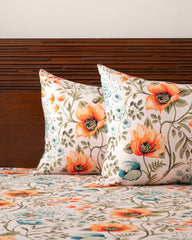 King-Size Bed Sheet - Coral Orange