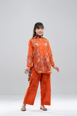 Relaxed Fit Printed Three-Piece Princess Lawn with Chiffon Dupatta (10-14 Years)