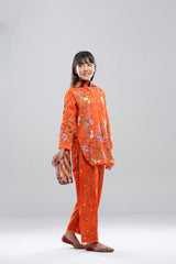 Relaxed Fit Printed Three-Piece Princess Lawn with Chiffon Dupatta (10-14 Years)