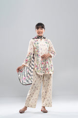 Relaxed Fit Printed Three-Piece Princess Lawn with Chiffon Dupatta (10-14 Years)