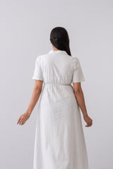 A-Line Shirt-Style Floral Long Dress