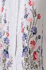 A-Line Shirt-Style Floral Long Dress