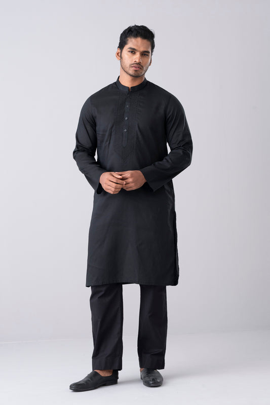 Regular Fit Embroidered Semi-Formal Panjabi