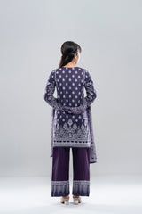 Smart Fit Printed Three-Piece Princess Lawn with Chiffon Dupatta (10-14 Years)