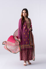 Smart Fit Embroidered Three-Piece Formal Lawn with Silk Dupatta