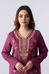 Smart Fit Embroidered Three-Piece Formal Lawn with Silk Dupatta