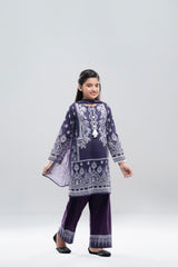 Smart Fit Printed Three-Piece Princess Lawn with Chiffon Dupatta (6-8 Years)