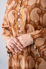 Relaxed Fit Digital Printed Three-Piece Lawn with Chiffon Dupatta