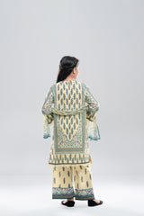 Relaxed Fit Printed Three-Piece Princess Lawn with Chiffon Dupatta (6-8 Years)