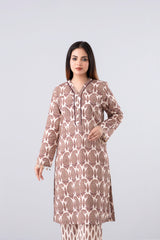 Relaxed Fit Digital Printed Three-Piece Lawn with Chiffon Dupatta