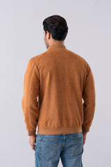 Regular Fit Suede Bomber Jacket