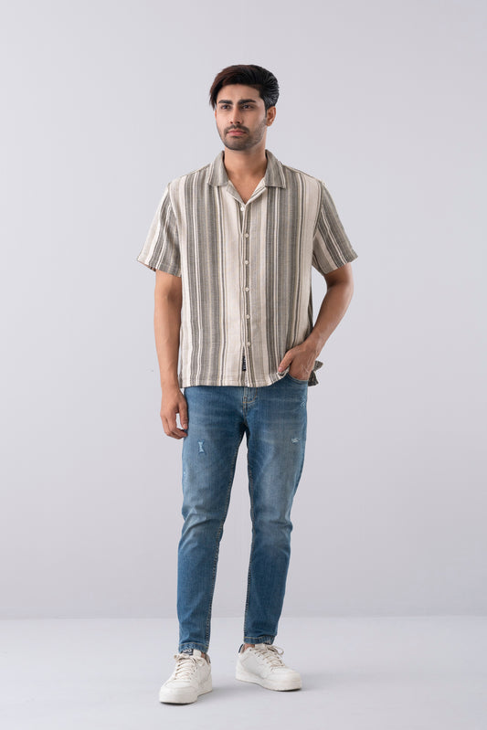 Relaxed Fit Striped Casual Shirt