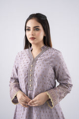 Smart Fit Embroidered Two-Piece Ethnic Set with Silk Dupatta