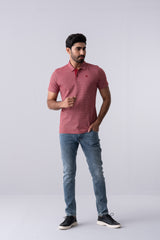 Regular Fit Yarn-Dyed Jersey Polo Shirt