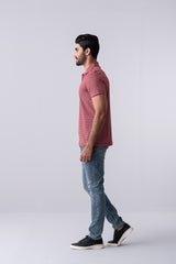 Regular Fit Yarn-Dyed Jersey Polo Shirt
