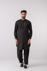 Regular Fit Embroidered Formal Kabli Set