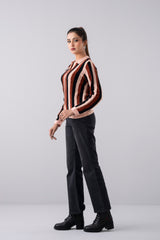 Boxy Fit Yarn-Dyed Acrylic Cardigan