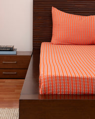 King-Size Bed Sheet - Orange Petals