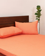 Queen-Size Bed Sheet - Orange Petals