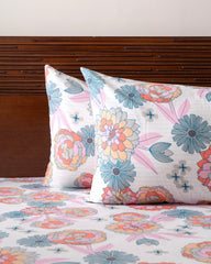 King-Size Bed Sheet - Coral Blossom