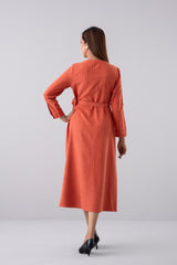 Regular Fit Corduroy Long Dress