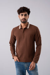 Regular Fit Mini Waffle Full Sleeve Polo Shirt