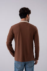 Regular Fit Mini Waffle Full Sleeve Polo Shirt