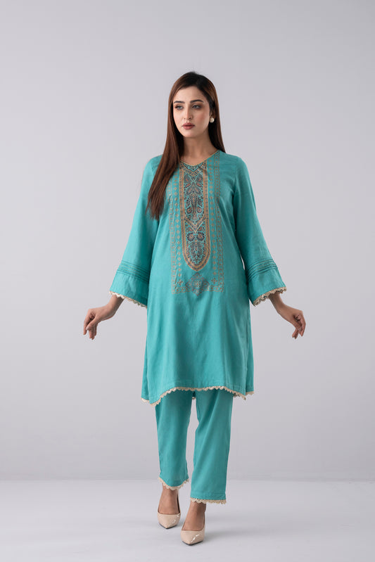 Smart Fit Two-Piece Jacquard Ethnic Set