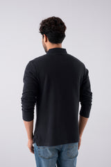 Regular Fit Cotton Design Full Sleeve Polo Shirt