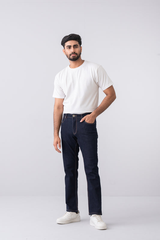 Straight Fit Navy Jeans