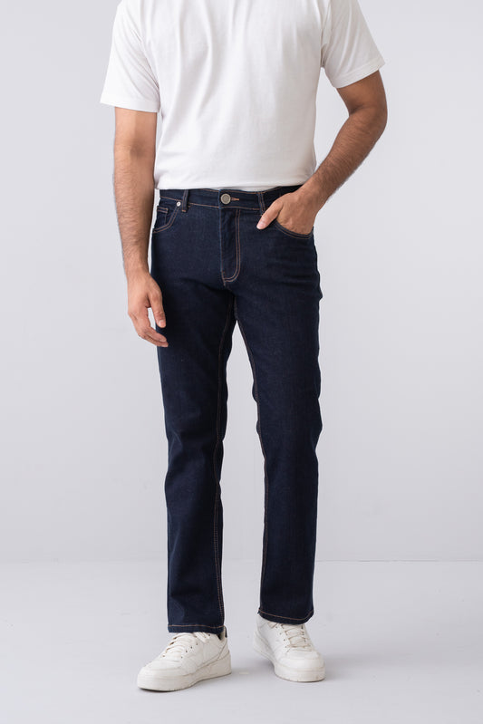Straight Fit Navy Jeans