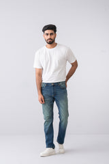 Straight Fit Vintage Blue Jeans