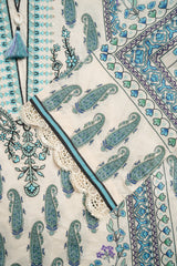 Relaxed Fit Printed Three-Piece Princess Lawn with Chiffon Dupatta