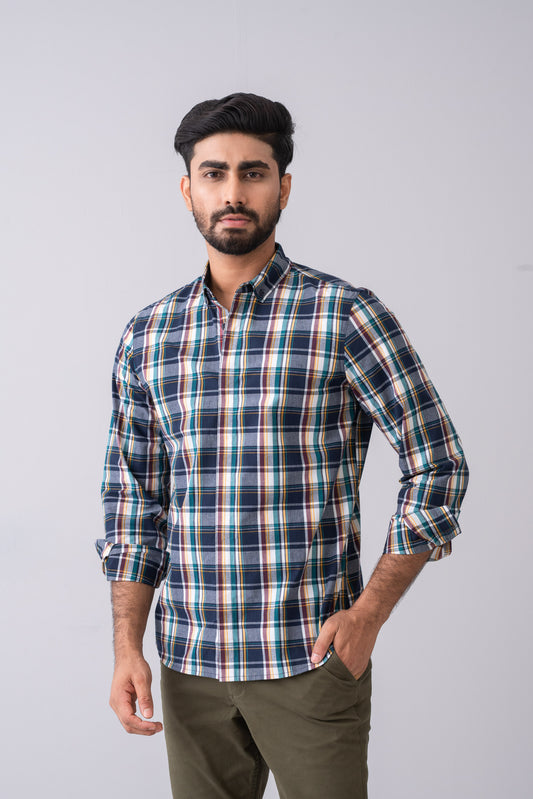 Regular Fit Checkered Casual Shirt