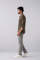 Regular Fit Cotton Design Full Sleeve Polo Shirt