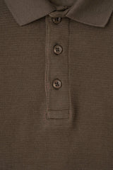 Regular Fit Cotton Design Full Sleeve Polo Shirt