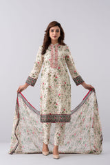 Smart Fit Digital Printed Three-Piece Lawn with Chiffon Dupatta