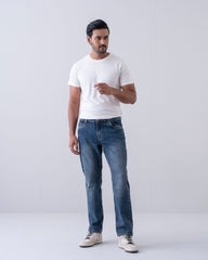 Straight Fit Blue Jeans